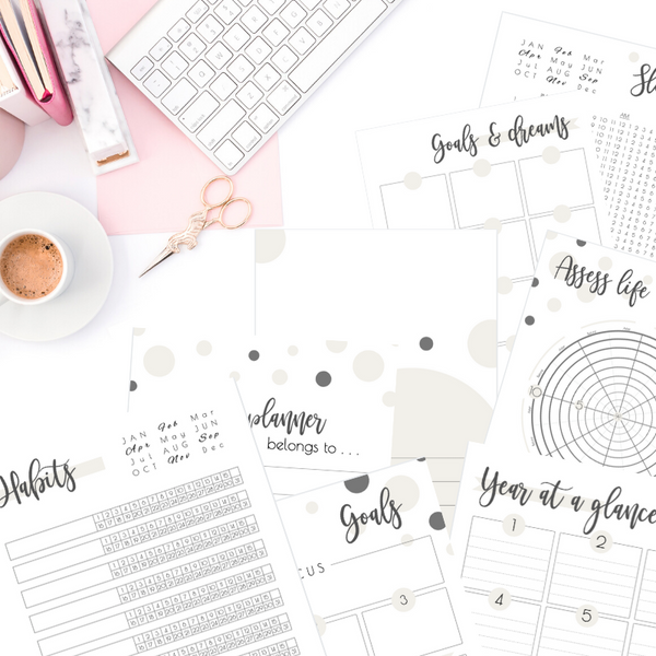 Planner: Feel-Good Goals & Plans - Satin Linen (undated/blank calendars)